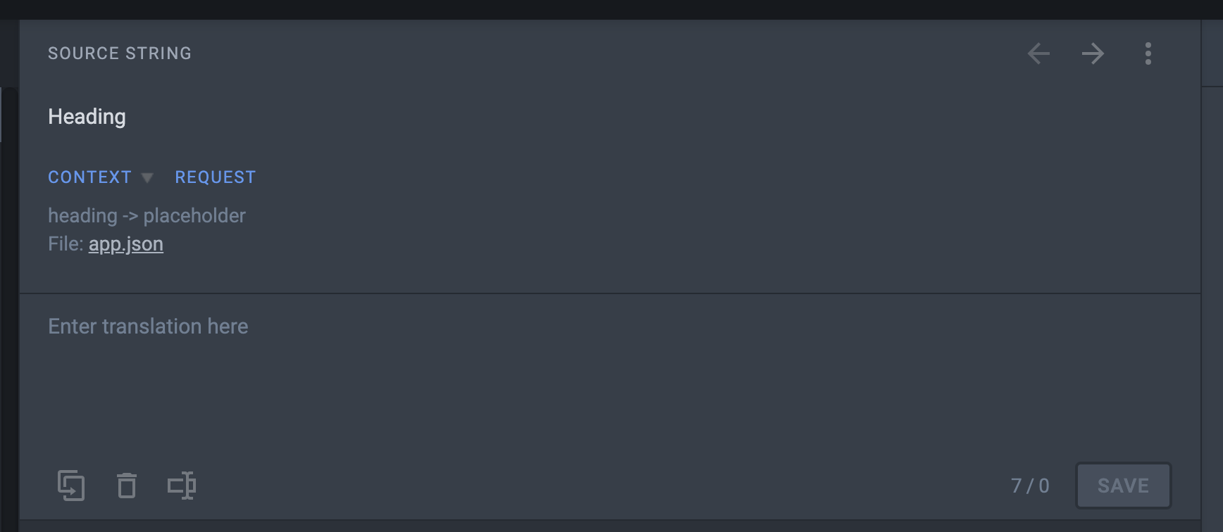 Enter the Translation using the Editor